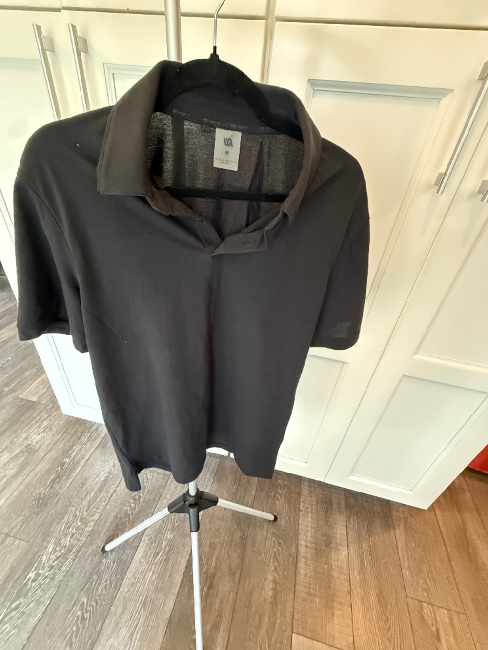 VRST Men's Performance Polo Shirt Size Medium Black Stretch Athletic